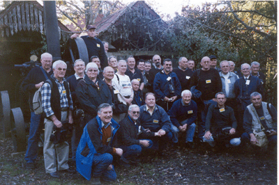 Auckland 2004 Conference Group photo taken at the Dave Harre's facilities at Oratia to view Wanganui No. 12.